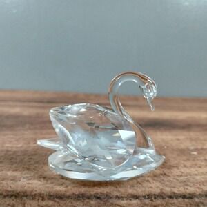 Swarovski Crystal Swan Figurine Clear Glass Elegant Bird Sculpture